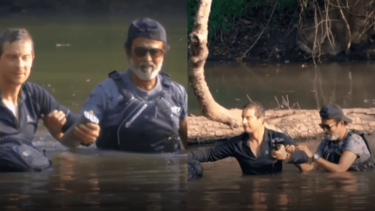 Rajinikanth Walks Through Crocodile-Infested Lake with Bear Grylls