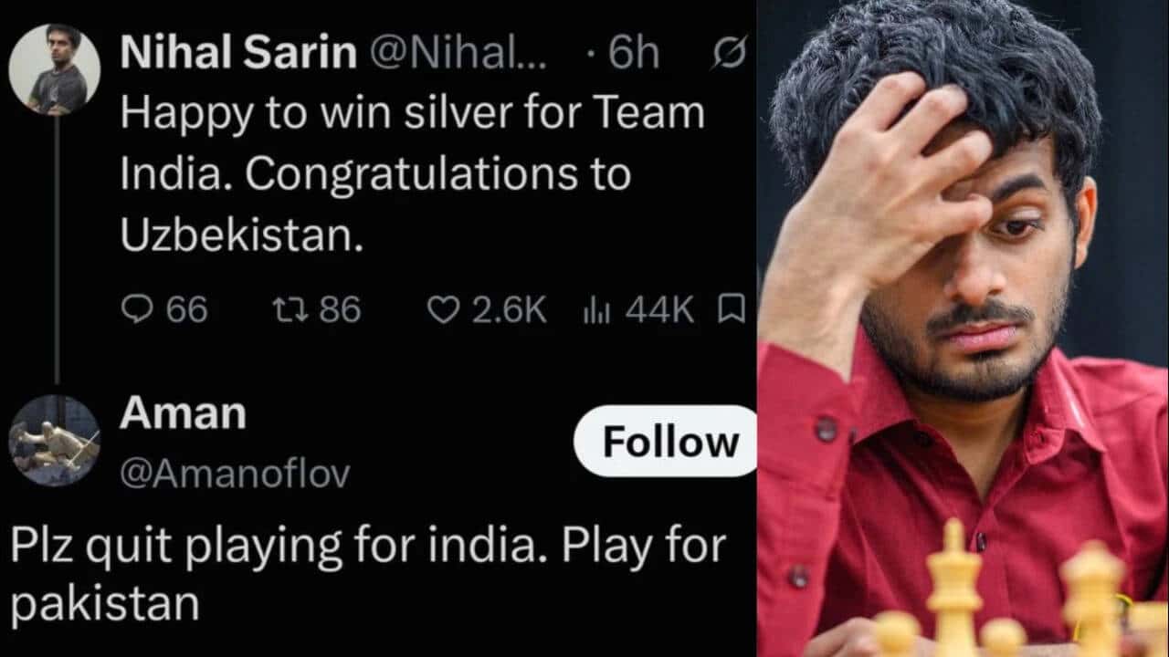 Nihal Sarin Responds to 'Play for Pakistan' Troll with Three Words