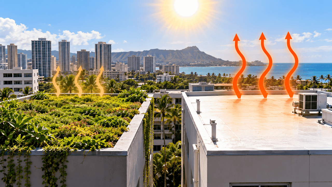 University of Hawaii Study Finds Green Roofs Cooler Than White Roofs