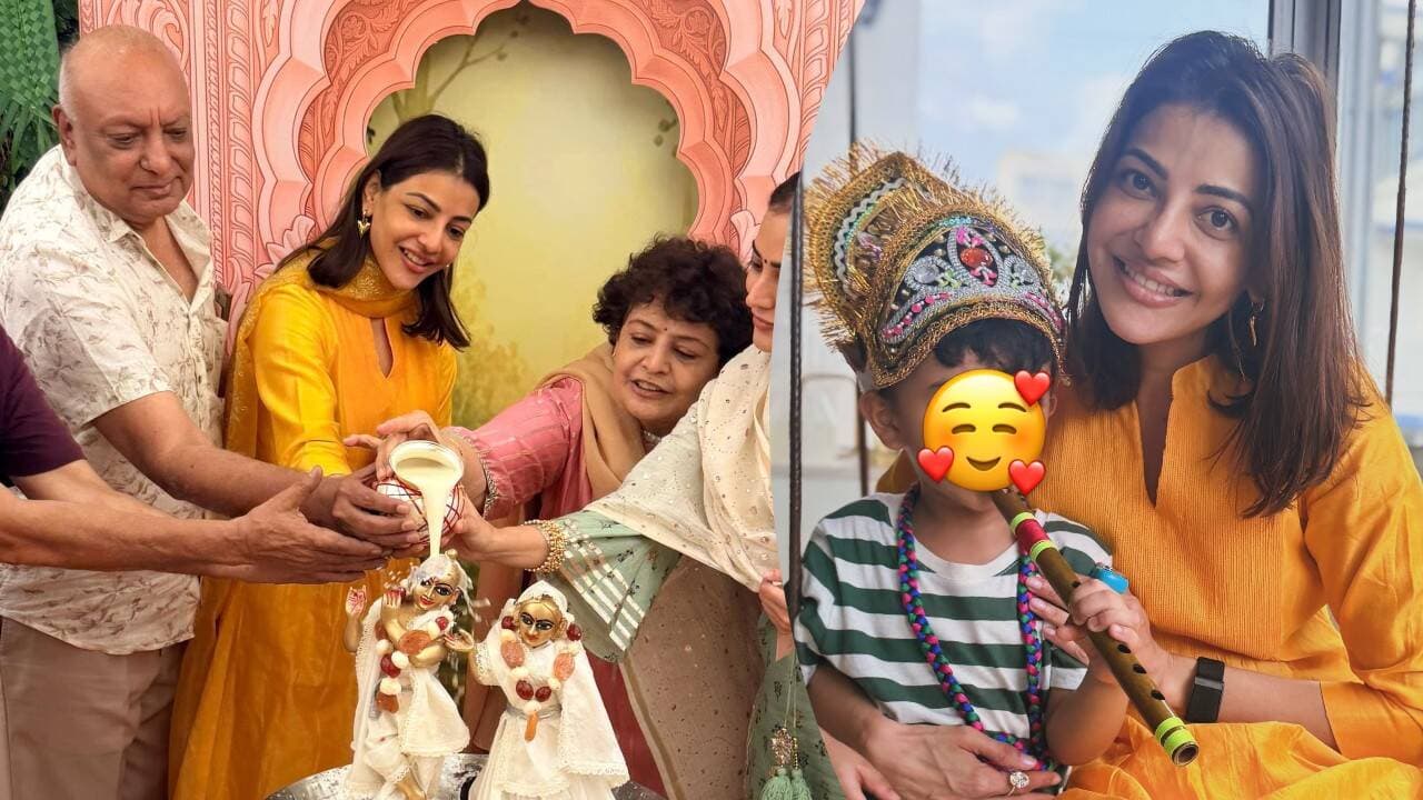 Kajal Aggarwal Celebrates Janmashtami with Family, Son Steals the Show as Little Krishna