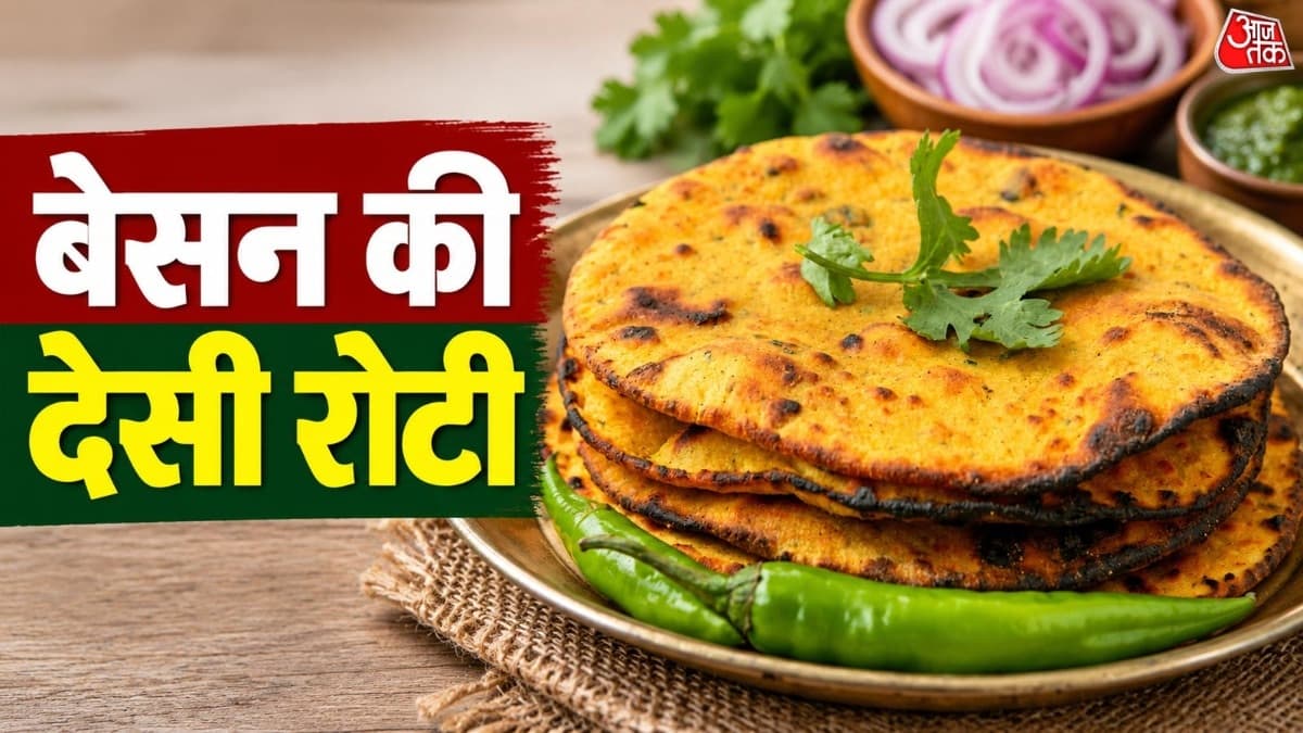Besan Roti Recipe: Make Rajasthani Biscuit Roti with Garlic Chutney